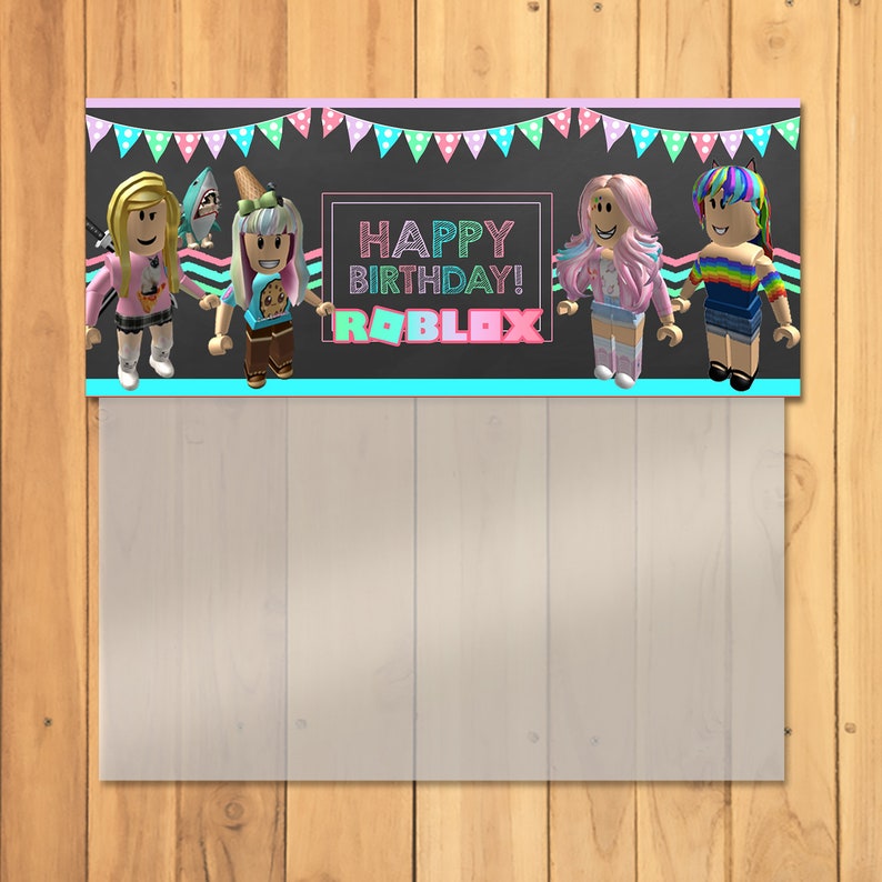 Girl Roblox Candy Bag Topper Pink Roblox Birthday Party Etsy - image 0